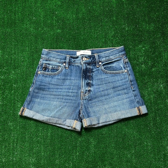 KanCan Pants - KanCan Denim Shorts High Waisted Cuffed Hem Medium Wash Blue Size 3 / 25